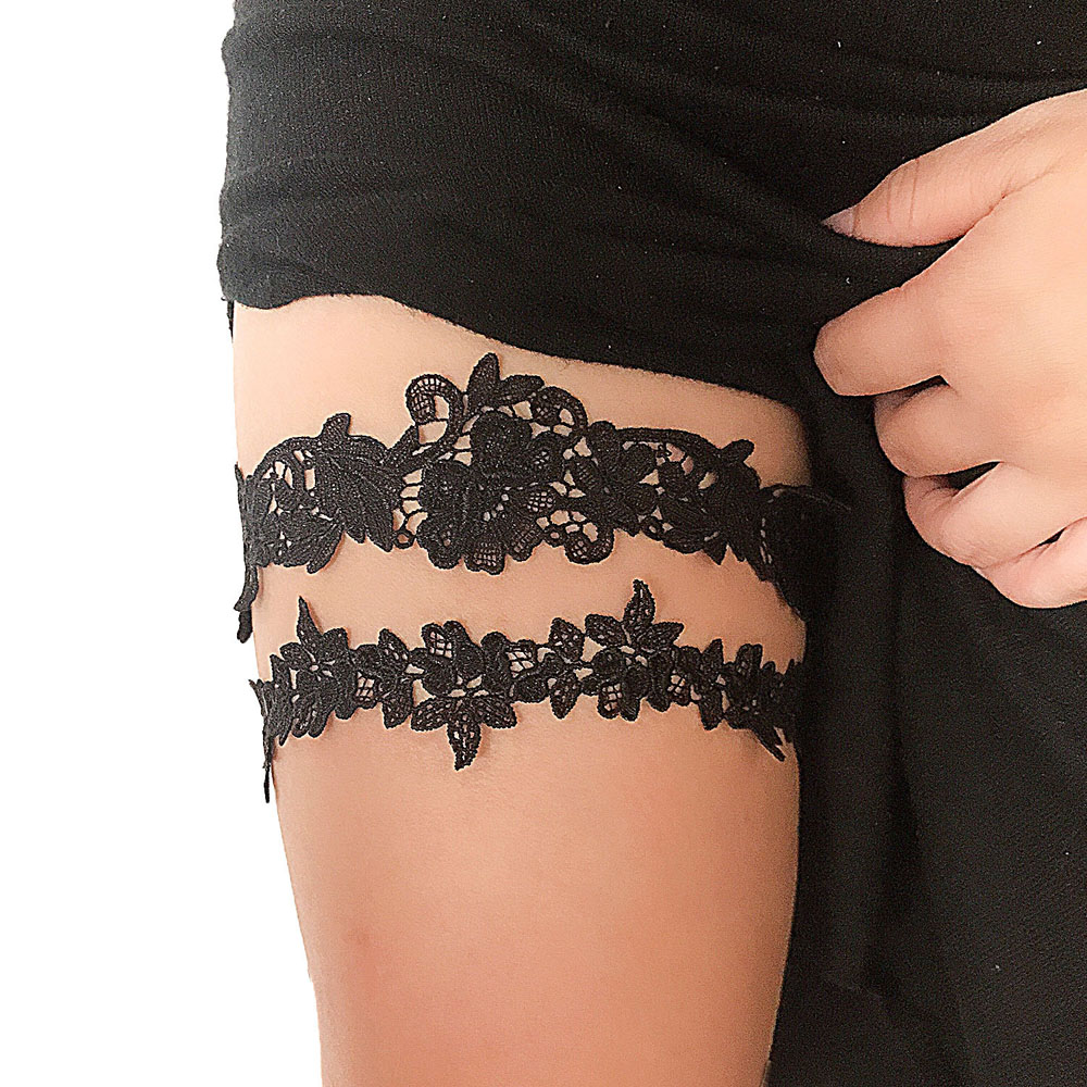 K02 Fashion Soft Sexy Lace Gar - Garter Belt Set ulasan dan harga