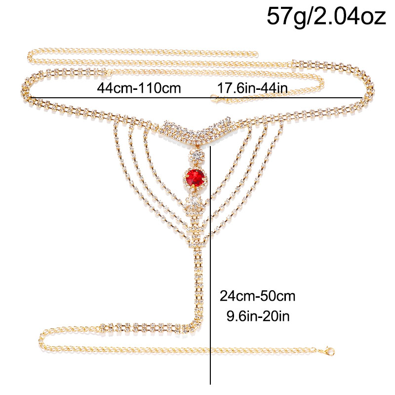 Crystal Rhinestone Body Chain  - Thong Bikini Women ulasan dan harga
